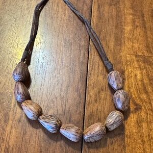 Natural Elegance Wooden Bead Necklace